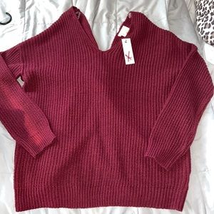 Francesca’s Burgundy Knit Sweater